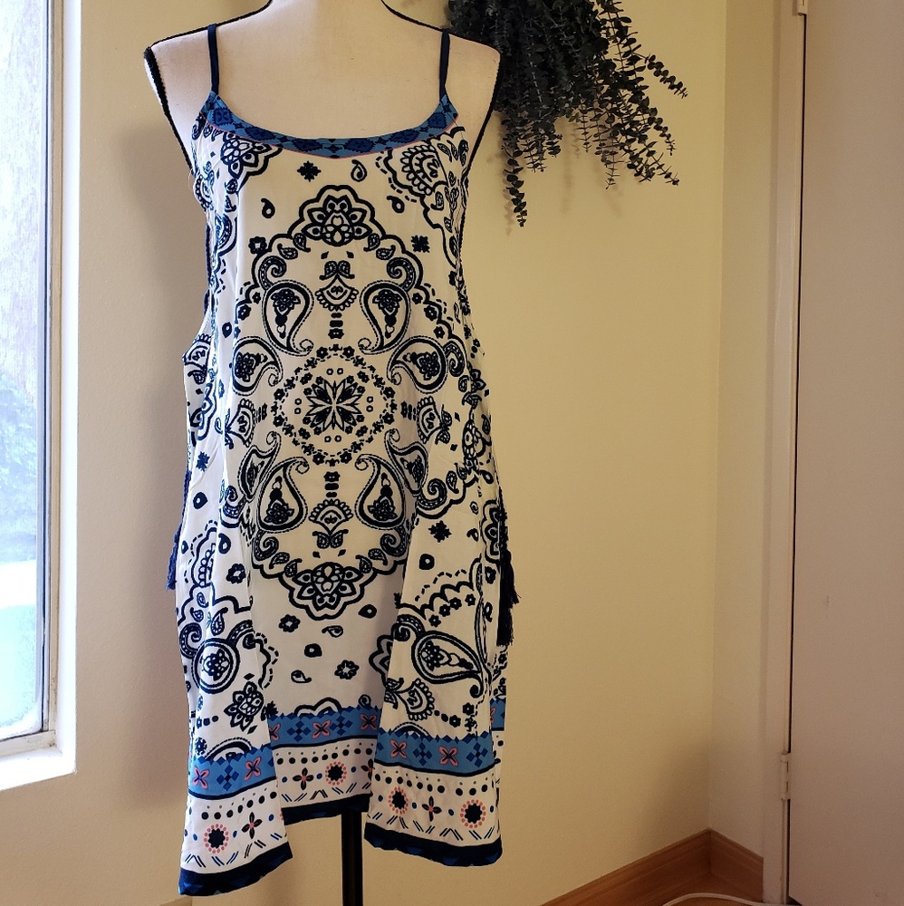 NWT Royal Blue Boho Dress